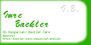 imre backler business card